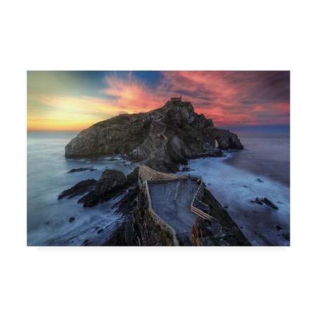 Trademark Fine Art Alejandro Garcia 'Gaztelugatxe Sunset' Canvas Art, 12x19 1X09070-C1219GG